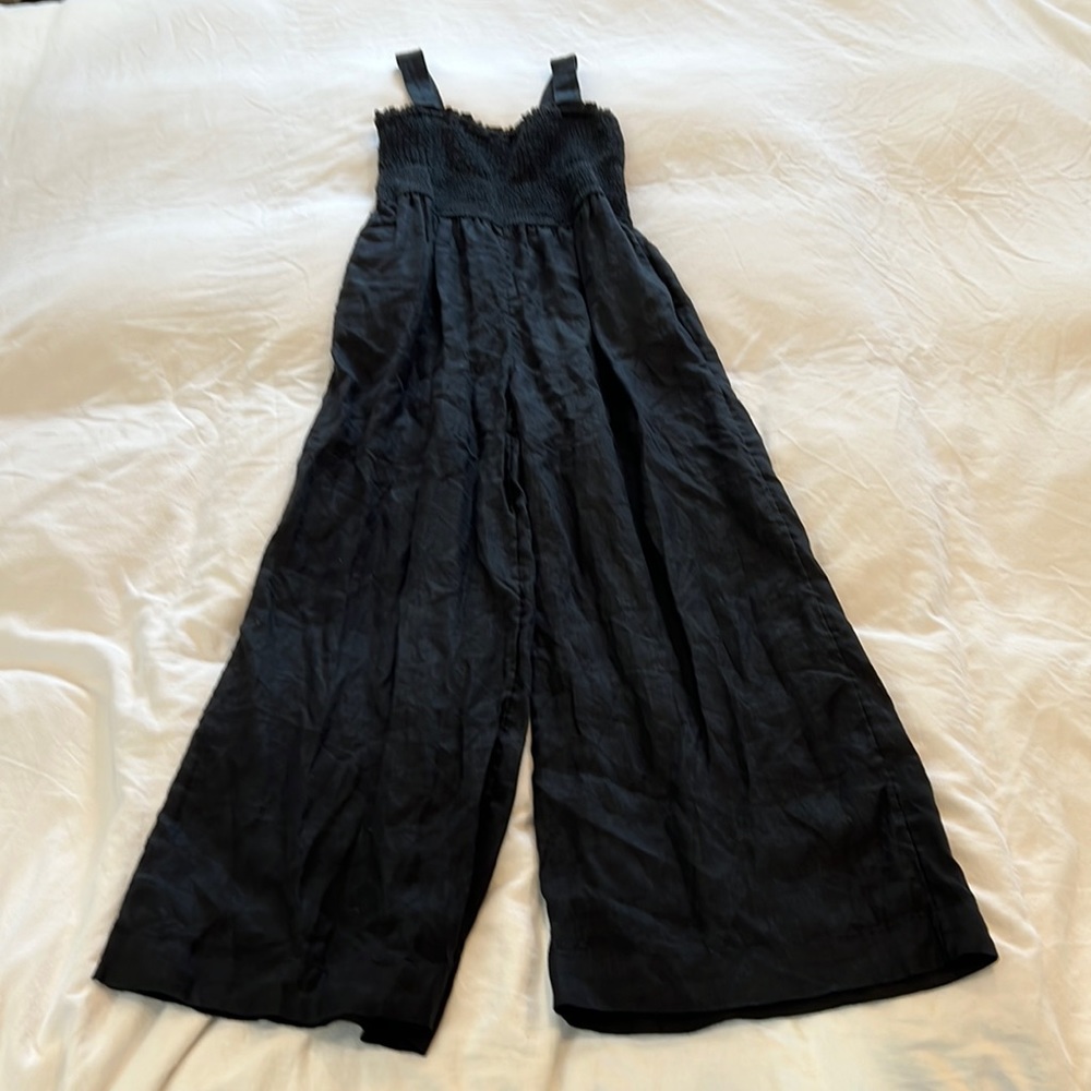 Jcrew Black Linen Jumpsuit